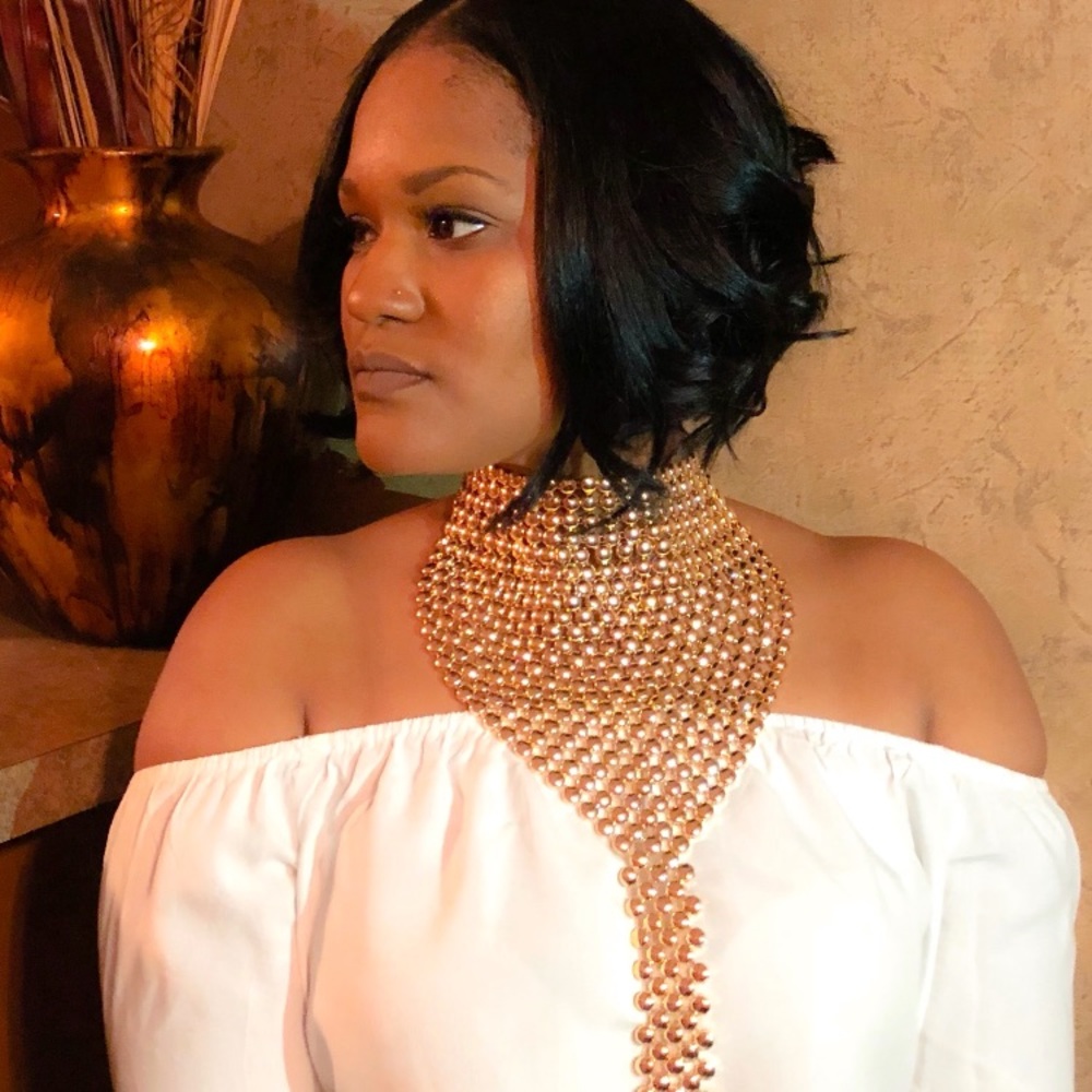 Celebrity beaded necklace